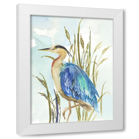 Little Blue Heron White Modern Wood Framed Art Print by Wilson, Aimee