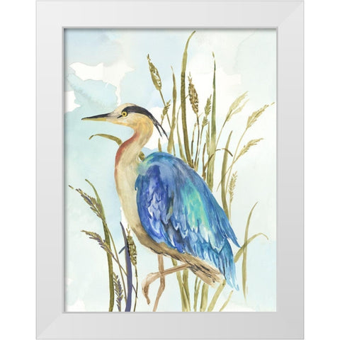 Little Blue Heron White Modern Wood Framed Art Print by Wilson, Aimee