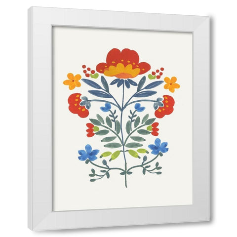 Red Roostery Flower White Modern Wood Framed Art Print by Wilson, Aimee