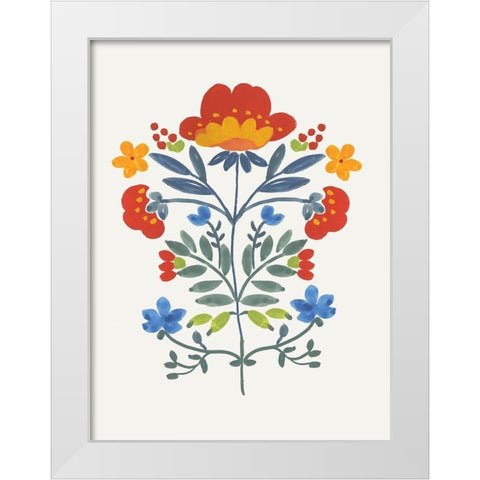 Red Roostery Flower White Modern Wood Framed Art Print by Wilson, Aimee