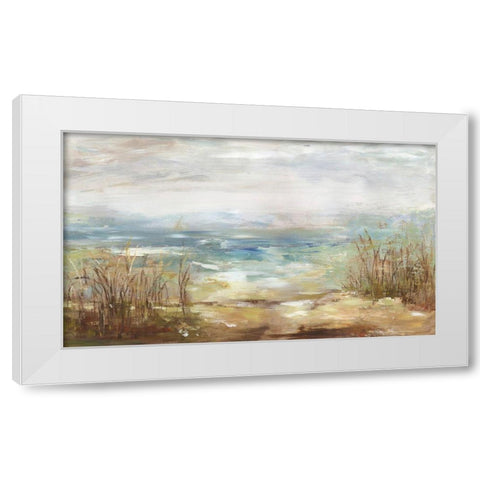 Parting Shores White Modern Wood Framed Art Print by Wilson, Aimee