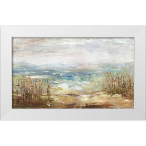 Parting Shores White Modern Wood Framed Art Print by Wilson, Aimee