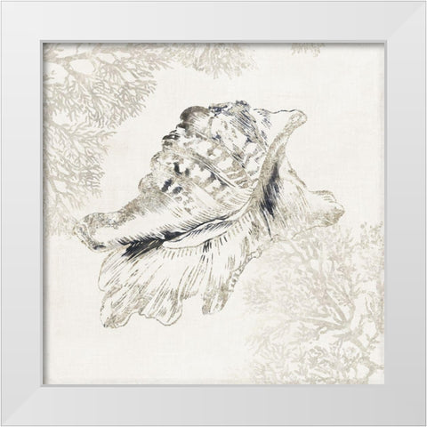 Silver Shell I  White Modern Wood Framed Art Print by Wilson, Aimee