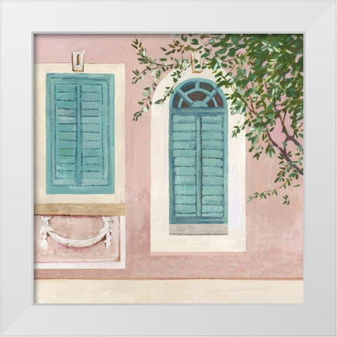 Arch Blue Window  White Modern Wood Framed Art Print by Wilson, Aimee