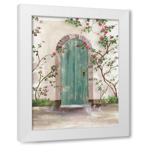 Arch Door with Roses  White Modern Wood Framed Art Print by Wilson, Aimee