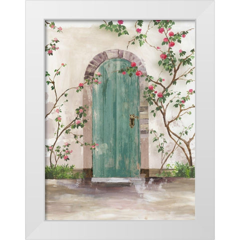 Arch Door with Roses  White Modern Wood Framed Art Print by Wilson, Aimee