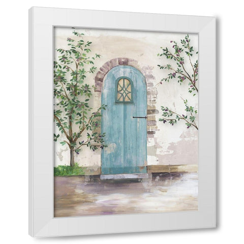 Arch Door with Olive Tree White Modern Wood Framed Art Print by Wilson, Aimee