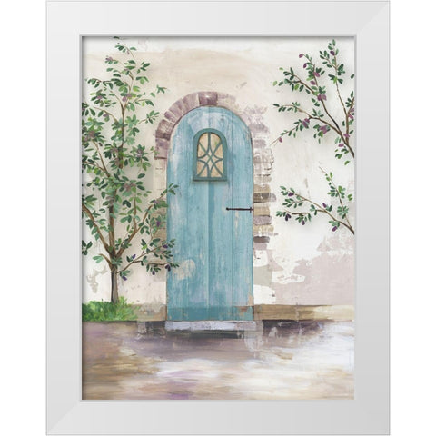 Arch Door with Olive Tree White Modern Wood Framed Art Print by Wilson, Aimee