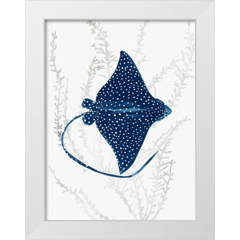 Blue Stingray I  White Modern Wood Framed Art Print by Wilson, Aimee