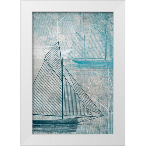 Danielas Sailboat IV White Modern Wood Framed Art Print by Wilson, Aimee