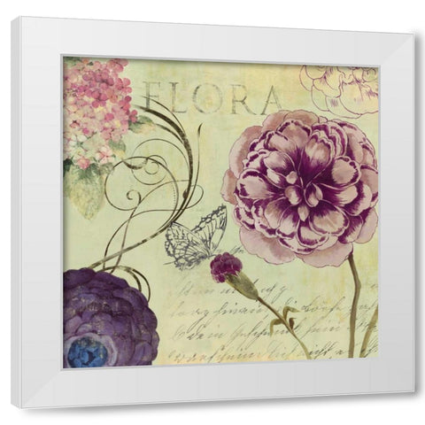 Flora White Modern Wood Framed Art Print by Wilson, Aimee