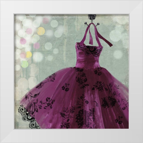 Fuschia Dress I White Modern Wood Framed Art Print by Wilson, Aimee