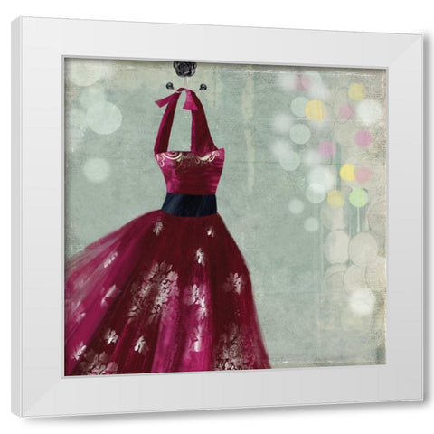 Fuschia Dress II White Modern Wood Framed Art Print by Wilson, Aimee