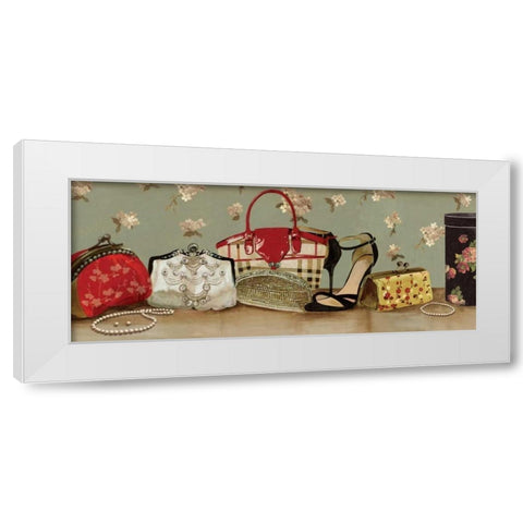 Purse Lineup White Modern Wood Framed Art Print by Wilson, Aimee