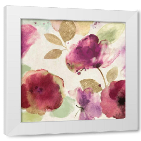 Watercolour Florals I White Modern Wood Framed Art Print by Wilson, Aimee