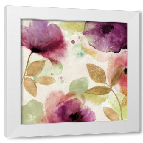 Watercolour Florals II White Modern Wood Framed Art Print by Wilson, Aimee