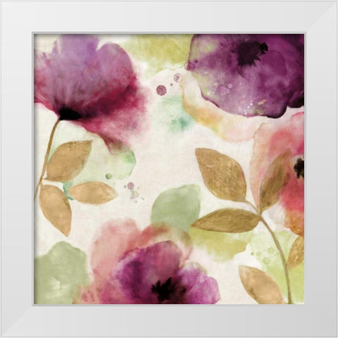 Watercolour Florals II White Modern Wood Framed Art Print by Wilson, Aimee