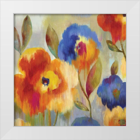 Ikat Florals II White Modern Wood Framed Art Print by Wilson, Aimee