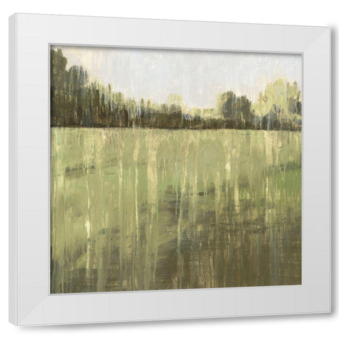 Green Field I  White Modern Wood Framed Art Print by Wilde, Susan