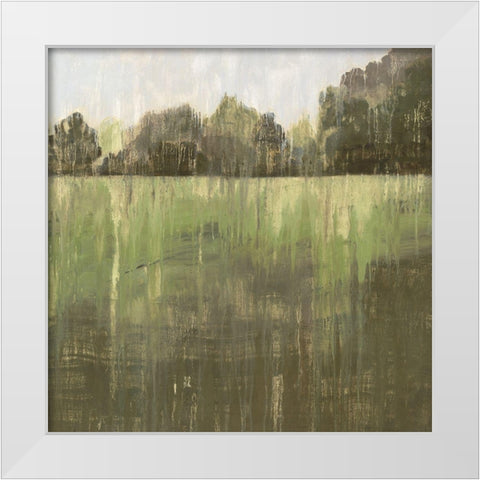 Green Field II  White Modern Wood Framed Art Print by Wilde, Susan