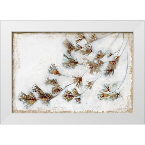 Golden Pine Braches III  White Modern Wood Framed Art Print by Wilde, Susan