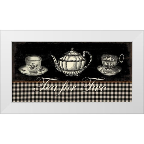 Tea for Two White Modern Wood Framed Art Print by Wilson, Aimee