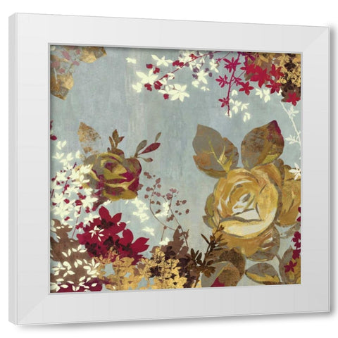 Golden Roses II White Modern Wood Framed Art Print by Wilson, Aimee