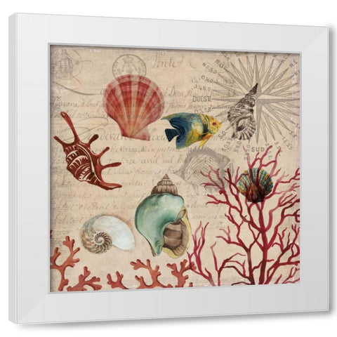 Coral I White Modern Wood Framed Art Print by Wilson, Aimee