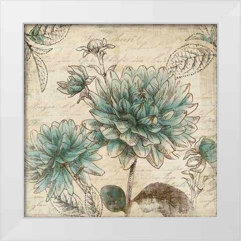 Blue Botanical II White Modern Wood Framed Art Print by Wilson, Aimee