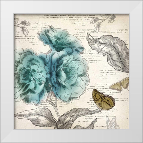 Blooming Teal II - Mini White Modern Wood Framed Art Print by Wilson, Aimee