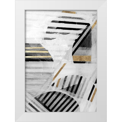 Black White Gold I White Modern Wood Framed Art Print by Cartissi