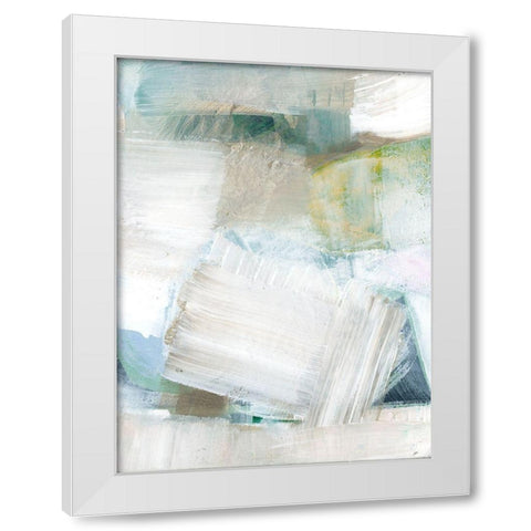 White Blues II White Modern Wood Framed Art Print by Cartissi