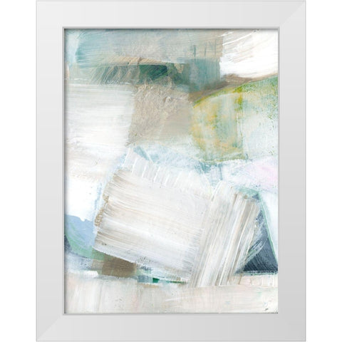 White Blues II White Modern Wood Framed Art Print by Cartissi