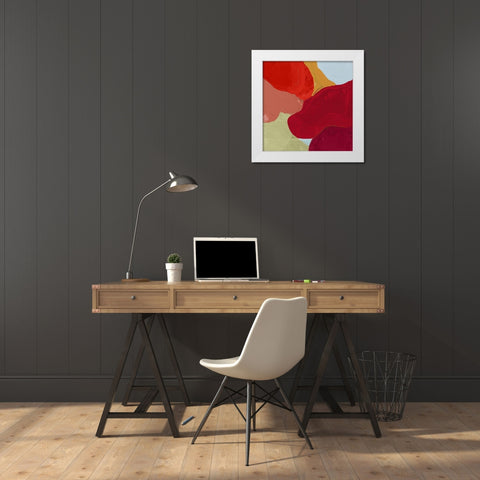 Red Clouds I White Modern Wood Framed Art Print by Cartissi