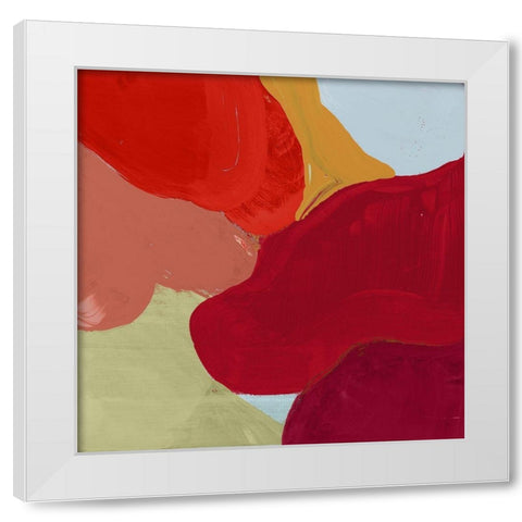 Red Clouds I White Modern Wood Framed Art Print by Cartissi