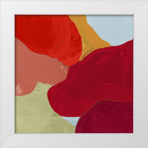 Red Clouds I White Modern Wood Framed Art Print by Cartissi