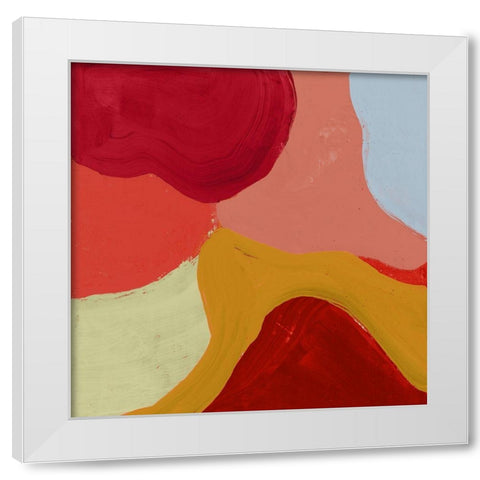 Red Clouds III White Modern Wood Framed Art Print by Cartissi