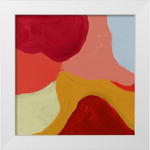 Red Clouds III White Modern Wood Framed Art Print by Cartissi