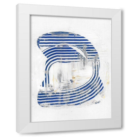 Blue Scrapes II White Modern Wood Framed Art Print by Cartissi