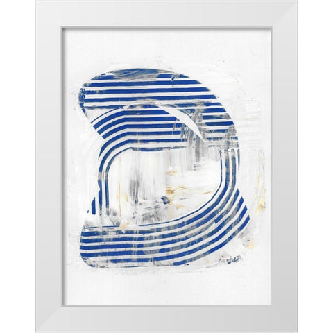 Blue Scrapes II White Modern Wood Framed Art Print by Cartissi