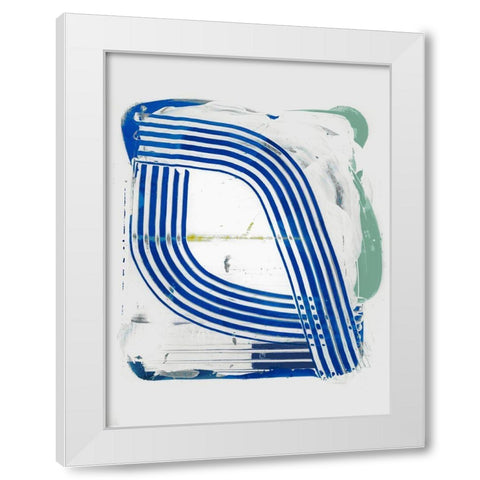 Blue Scrapes III White Modern Wood Framed Art Print by Cartissi