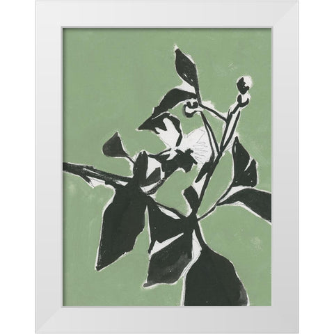 Naive Floral Silhouette I White Modern Wood Framed Art Print by Cartissi