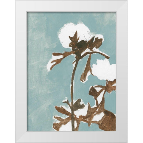 Naive Floral Silhouette III White Modern Wood Framed Art Print by Cartissi