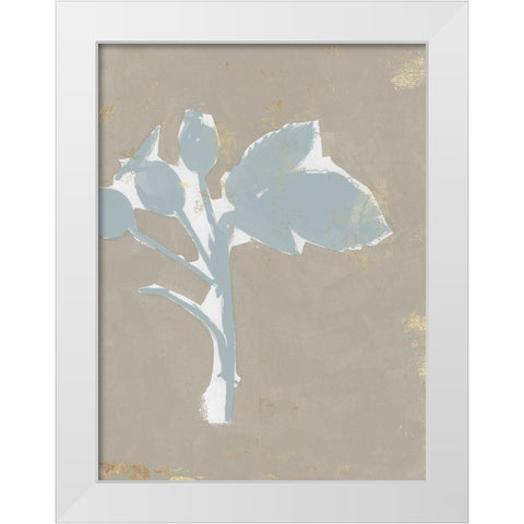 Floral Silhouette II White Modern Wood Framed Art Print by Cartissi