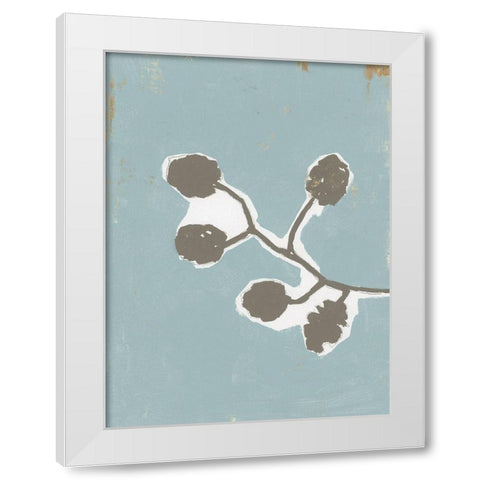 Floral Silhouette III White Modern Wood Framed Art Print by Cartissi
