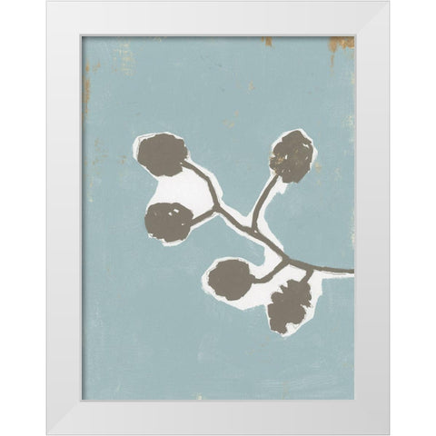 Floral Silhouette III White Modern Wood Framed Art Print by Cartissi
