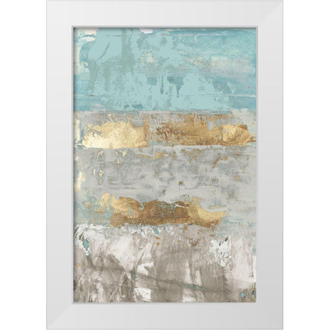 Blue Gold I White Modern Wood Framed Art Print by Cartissi
