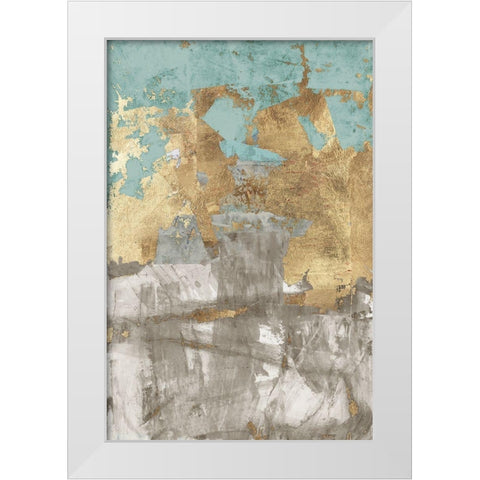 Blue Gold II White Modern Wood Framed Art Print by Cartissi
