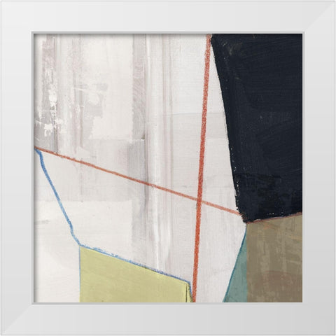 Orange Lines III White Modern Wood Framed Art Print by Cartissi