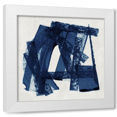 Navy Paths II White Modern Wood Framed Art Print by Cartissi